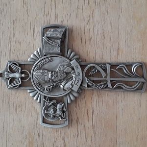 JCC 2002 Stamped Fine Pewter Cross A104